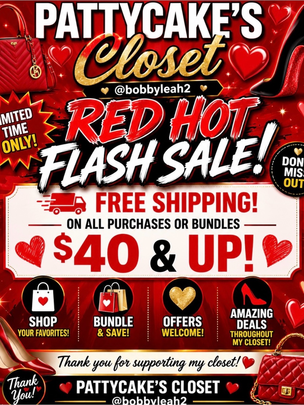 Red Hot Flash Sale Promotional Poster